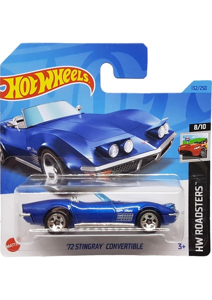 - ´72 Stingray Convertible - Hw Roadsters 8/10 - HKG60 - Short Card - Cabriolet - Koyu Mavi Metalik - Mattel 2023