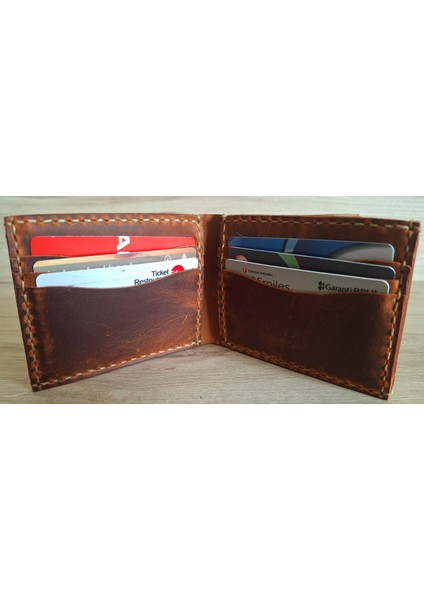 Skald Hakiki Deri El Yapımı Erkek Cüzdan ( Camel)