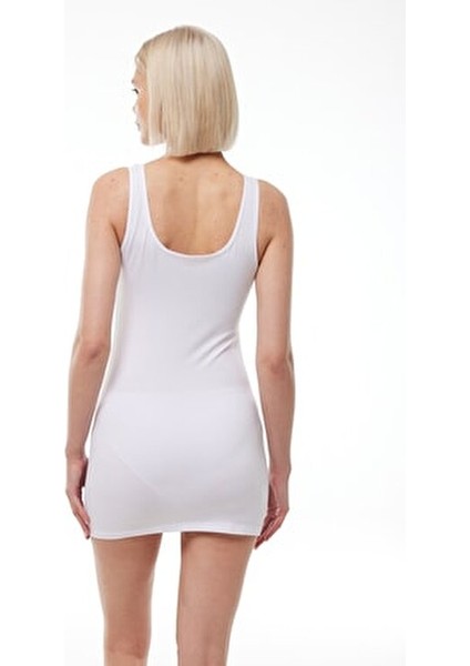 Kadın Sırtı Açık Uzun Atlet Nefes Alabilir Yumuşak Modal Kumaş Beyaz fırsatları