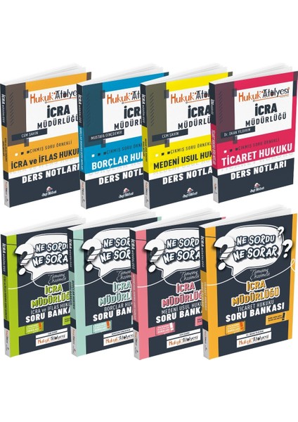 Dizgi Kitap Hukuk Atölyesi Icra Müdürlüğü Ders Notları + Soru Bankası 8 Li Set Dizgi Kitap