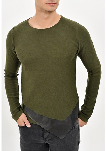 ETR 04 Slim Fit Yeşil O Yaka Triko fiyatları