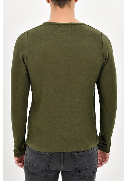 ETR 04 Slim Fit Yeşil O Yaka Triko indirimleri