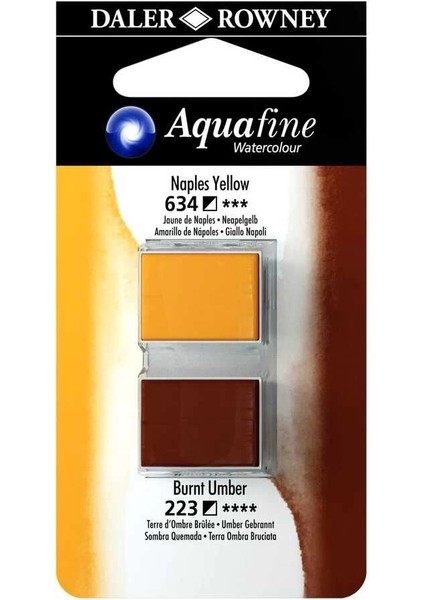 Aquafine 1/2 Tablet Sulu Boya 2'li Set Naples Yellow / Burnt Umber