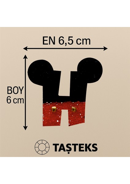 Taşlı Ütülenebilen Veya Sticker Olarak Kullanılabilen ' Mickey H ' Harfi