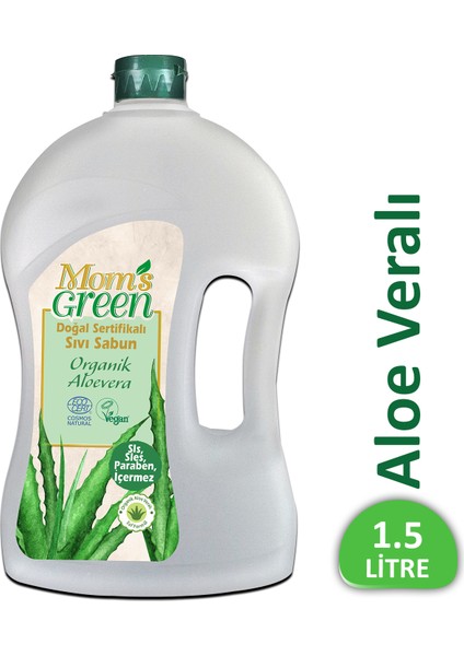 Doğal Sertifikalı Sıvı Sabun Aloeveralı 1500 ml Ecocert Cosmos Sertifikalı