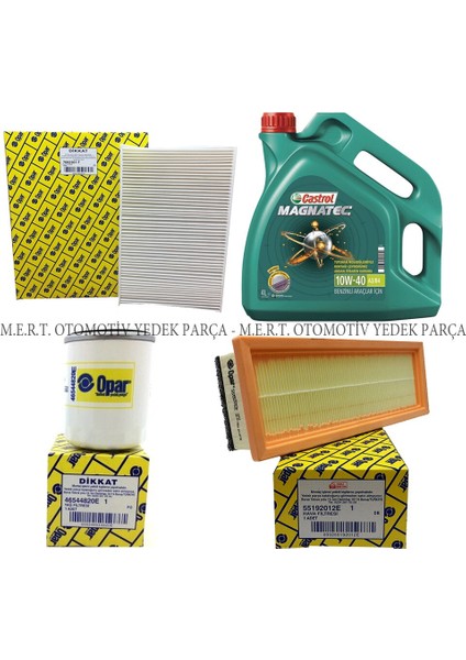 Fiat Albea 1.4 Yağ Bakım Filtre Seti Opar + Castrol