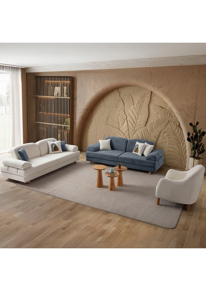 Aries Yataklı Sandıklı Koltuk Takımı 3+3+1 Mavi modelleri