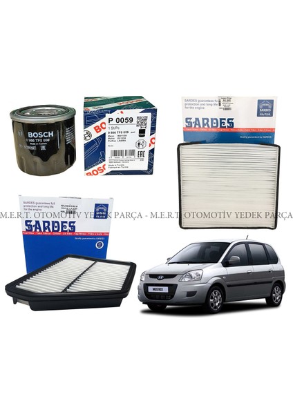 Hyundai Matrix 1.6 Benzinli Filtre Bakım Seti (Hava+Yağ+Polen)