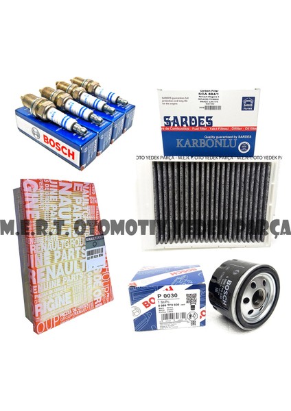 Renault Megane 2 1.6 16V Bakım Seti Filtreler + Buji Takımı