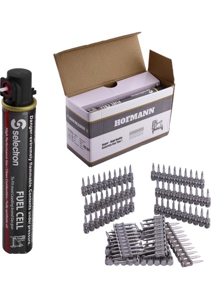 Gazlı Tabanca Çivisi 25 mm HGN-C25 / MGP26025 40 Gram Gaz ve 1000 Adet Yedek Çivi 2.7 Kalınlık