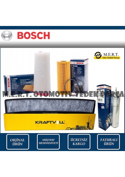 Bmw 320D E90 Dizel Filtre Bakım Seti 2005-2010 M47 163HP (490432860)