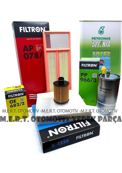 Citroen Nemo 1.3 Hdi Yağ Bakım Filtre Seti Filtron + Selenia