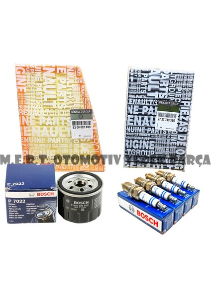 Renault Megane 3 1.6 Benzinli Bakım Seti Filtreler + Buji Takımı