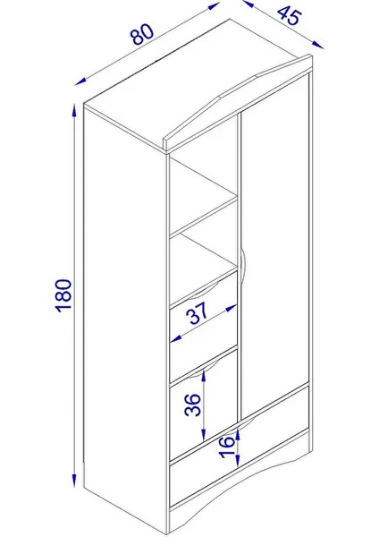 Gardırop / Elbise Dolabı / Çocuk Genç / Raflı ve Çekmeceli indirimleri