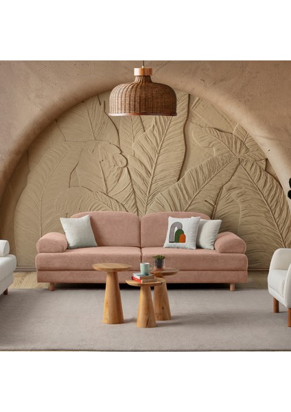 Aries Yataklı Sandıklı Koltuk Takımı 3+1 Pembe fırsatları