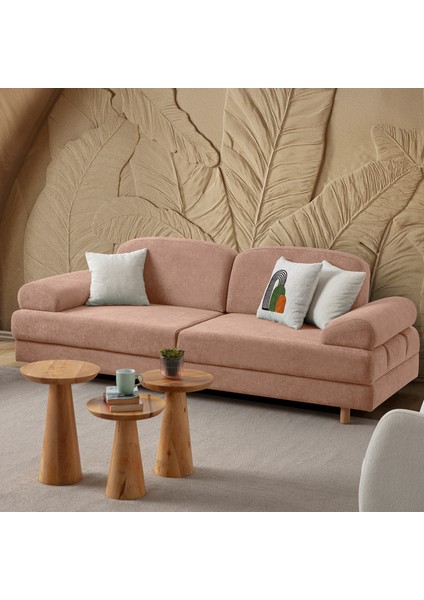 Aries Yataklı Sandıklı Koltuk Takımı 3+1 Pembe indirimleri