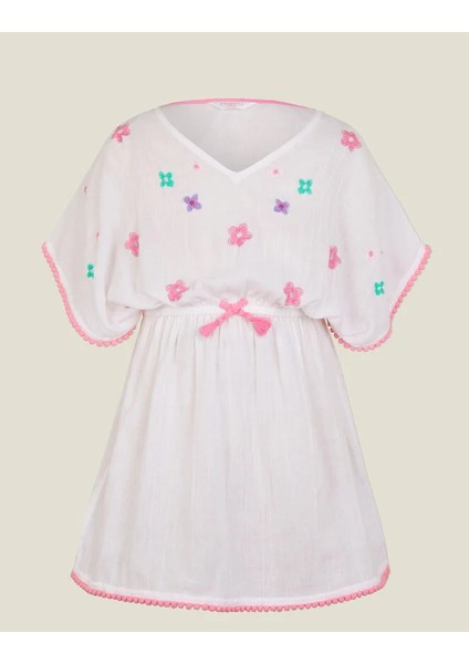 Çiçekli Kaftan Plaj Elbisesi 5-6 Yaş fiyatları