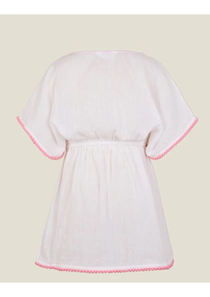 Çiçekli Kaftan Plaj Elbisesi 5-6 Yaş modelleri