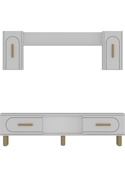 Yosundh Bohem Tv Ünitesi Takımı Beyaz-Beyaz-Safir Kulp fiyatları