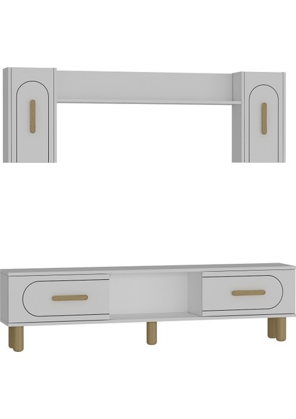 Yosundh Bohem Tv Ünitesi Takımı Beyaz-Beyaz-Safir Kulp modelleri