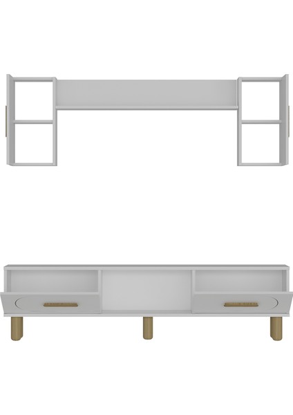 Yosundh Bohem Tv Ünitesi Takımı Beyaz-Beyaz-Safir Kulp fırsatları