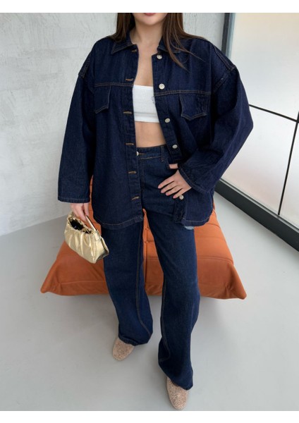 Belden Bağlamalı Alt Üst Denim Takım indirimleri