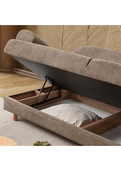 Aries Yataklı Sandıklı Koltuk Takımı 3+1 Kahverengi