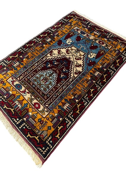 El Dokuma Sıfır Yahyalı Namazlık 82X125 Kök Boya Seccade Yün fiyatları