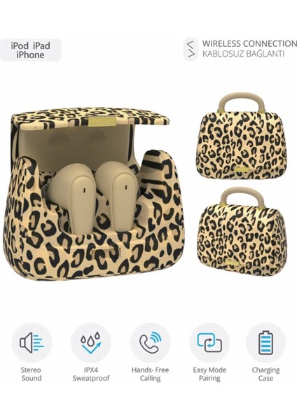 9980-C Çanta Tasarımlı Tws Kablosuz Bluetooth Kulak Içi Kulaklık / Bluetooth V5.4 / Type-C / Şarjlı