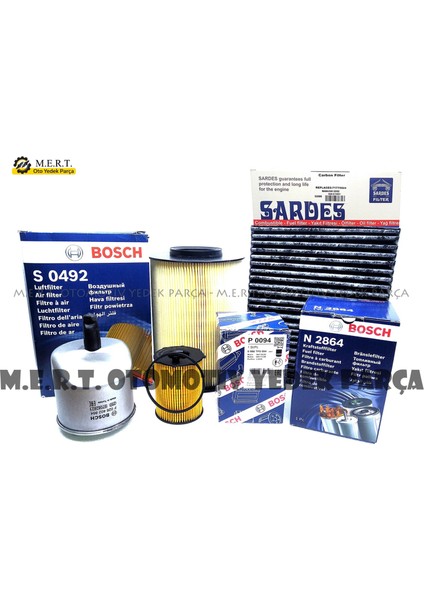 Ford Connect 1.6 Tdci Bosch Filtre Bakım Seti (2013-2019)