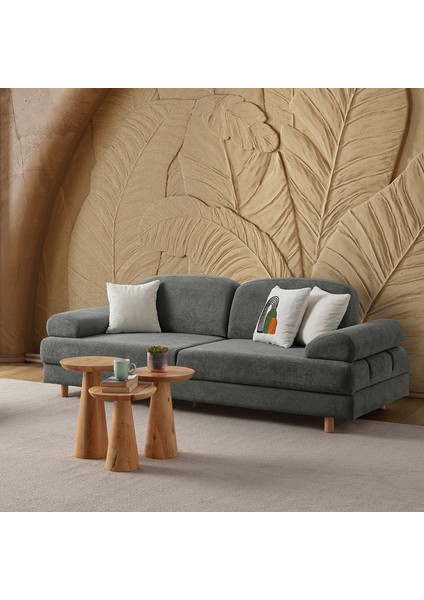 Aries Yataklı Sandıklı Koltuk Takımı 3+1 Antrasit