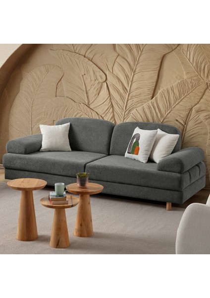 Aries Yataklı Sandıklı Koltuk Takımı 3+1 Antrasit