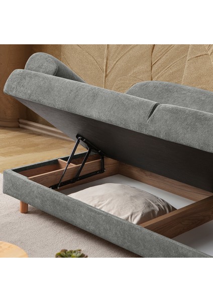 Aries Yataklı Sandıklı Koltuk Takımı 3+1 Antrasit