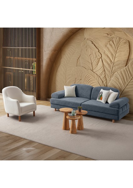 Aries Yataklı Sandıklı Koltuk Takımı 3+1 Mavi fiyatları