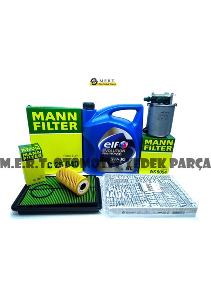 Nissan Qashqai 1.6 Dci Yağ Bakım Filtre Seti (2014-2018)