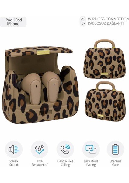 9980-L Çanta Tasarımlı Tws Kablosuz Bluetooth Kulak Içi Kulaklık / Bluetooth V5.4 / Type-C / Şarjlı