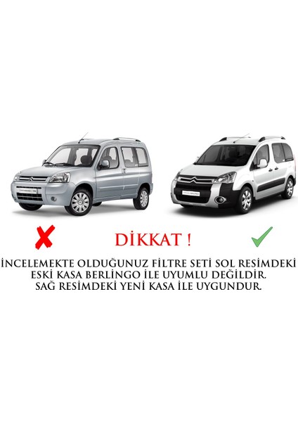 Citroen Berlingo 1.6 Hdi Euro 4 Filtre Bakım Seti (2008-2012) fiyatları