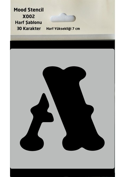 Ada Sanatsal Stencil Harf Boyama Şablonu X002