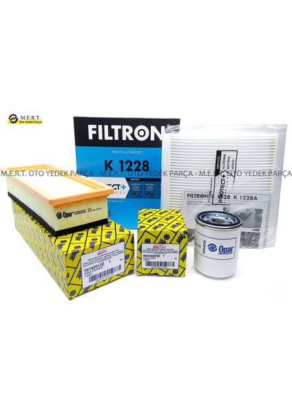 Fiorino 1.4 Benzinli Filtre Bakım Seti Opar
