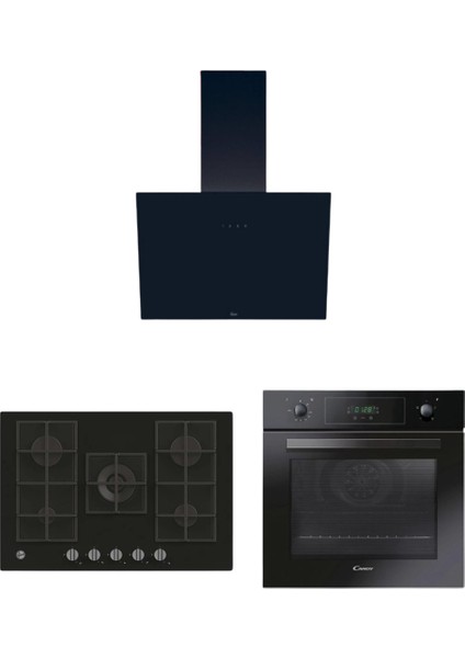 Allegra Siyah Ankastre Set ( FCP405N/E + HVG74K3B 75 cm Siyah Ocak + HDG6C1GBTK )