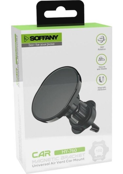 HY-760 360° Manyetik Araç İçi Telefon Tutucu Klima Uyumlu fırsatları