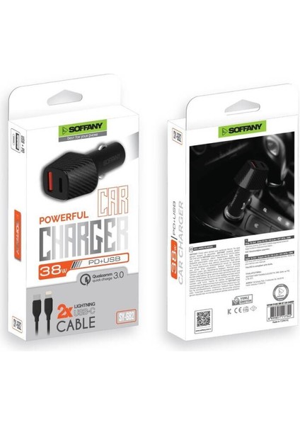 SY-682 38W USB-Lightning Araç Şarj & Data Kablosu fırsatları