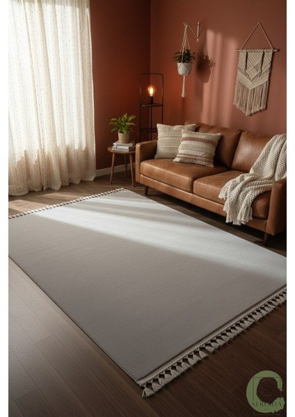 Post/peluş Yıkanabilir Kaymaz Taban Yumşacık Açık Gri Örgü Saçaklı Modern ve Şık Salon Oturma Odası Mutfak Çocuk Odası Koridor Antre Halısı fiyatları