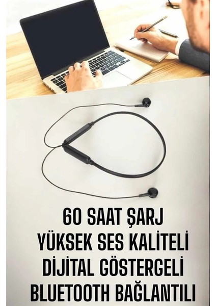 Kablolu Boyun Askılı Dijital Göstergeli Bluetooth Kulaklığı 60 Saat fırsatları