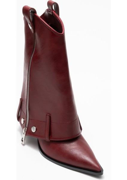 Lola Bordo Fermuarlı Sivri Burunlu Kadın Topuklu Bot modelleri