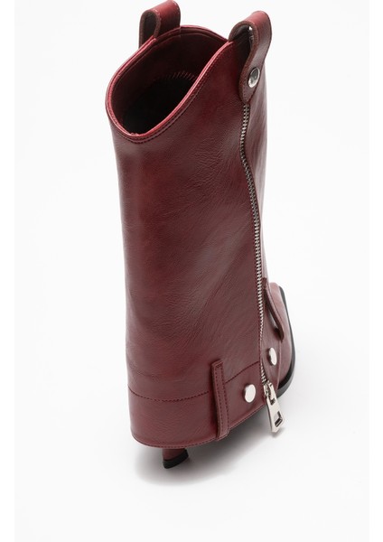 Lola Bordo Fermuarlı Sivri Burunlu Kadın Topuklu Bot indirimleri