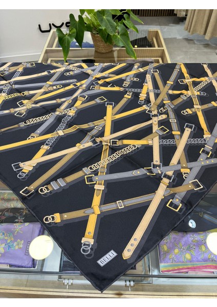 Saf Ipek Eşarp 4200D (T)-85 Siyah Gold fiyatları