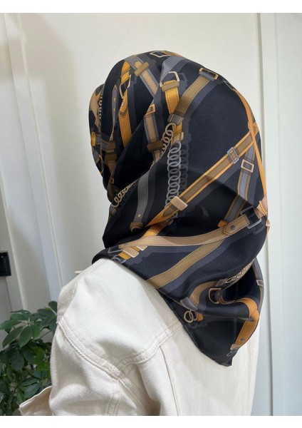 Saf Ipek Eşarp 4200D (T)-85 Siyah Gold modelleri