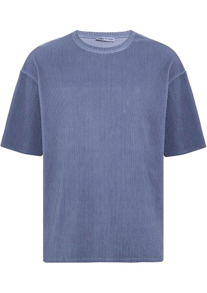 Yıkamalı Ottoman Basic Oversize Tişört Indigo fiyatları