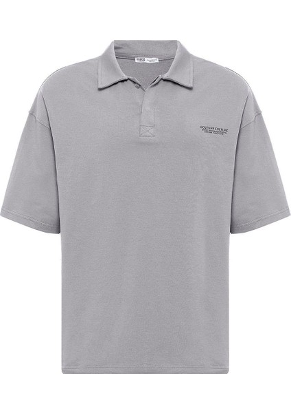 Polo Yaka Oversize Tişört Gri fiyatları